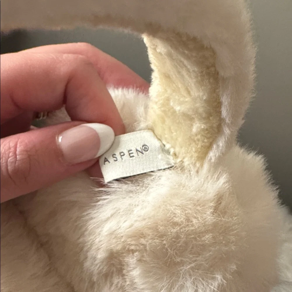 Aspen White Fluffy Ear Muff Headband